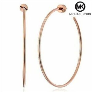 NWT MK rose gold large hoop earrings